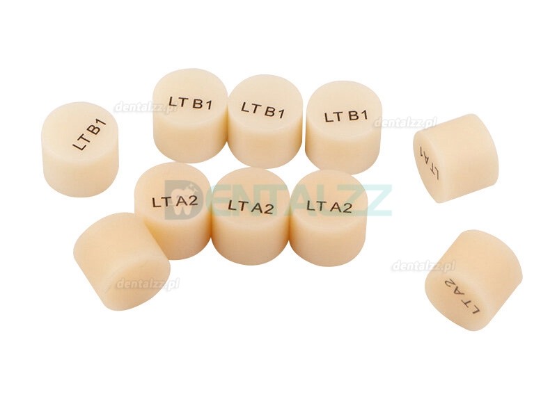 10 szt. Ceramika dentystyczne szklano-ceramiczne pigułki dwukrzemowe litu Emax Press Block
